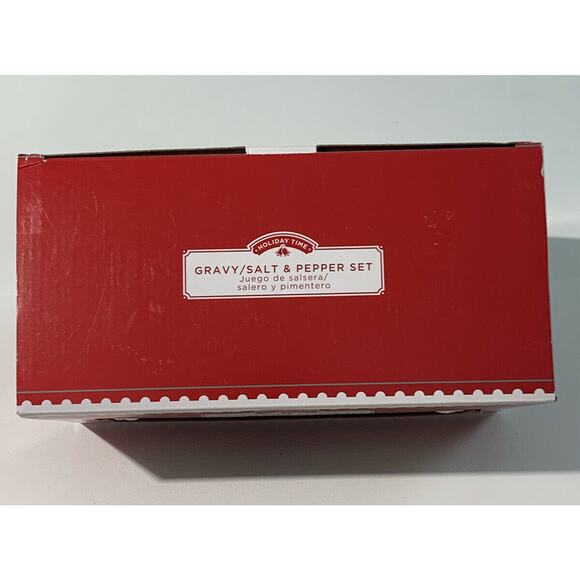 Holiday Time Gravy Salt  Pepper Serving Set Thanksgiving Christmas Holiday NEW - Picture 5 of 7